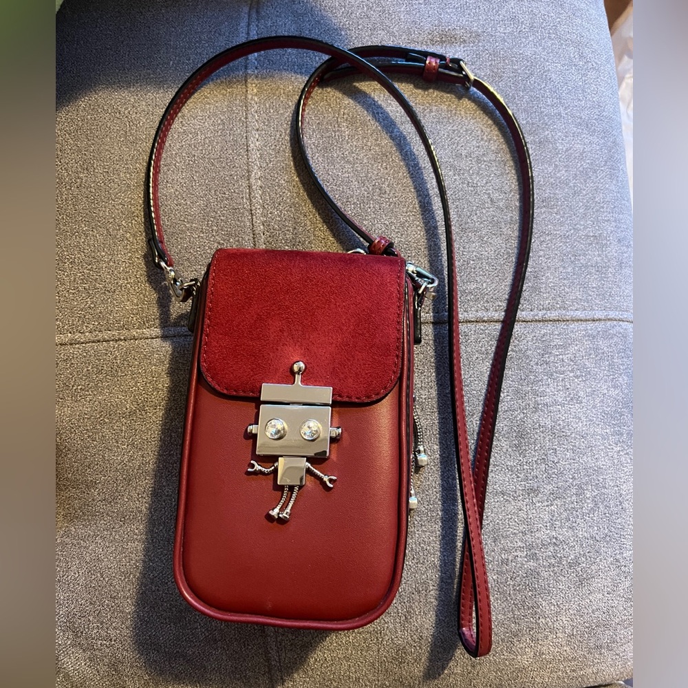 Charles & Keith Red Crossbody Bag with Robot Accent